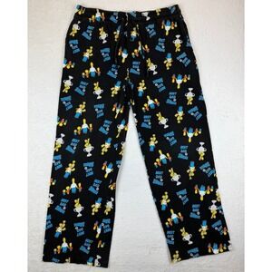 The Simpsons Pajama Pants‎ Mens XL Black Best Dad Springfield Lounge Sleepwear